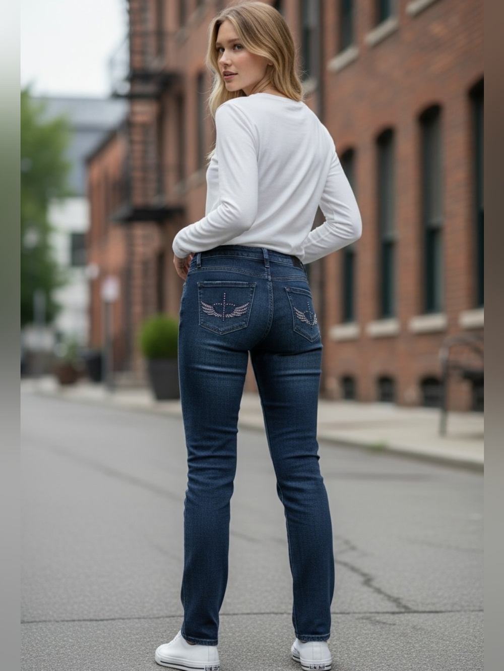 Buffalo by David Bitton Jeans Cross Wings Goth Grunge Punk Rock Women Streetwear